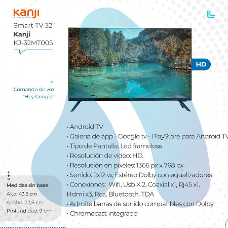 LED TV 32 SMARTH KANJI /KODADK  HEY GOOGLE KJ-32MT005 / WE-32 MT005